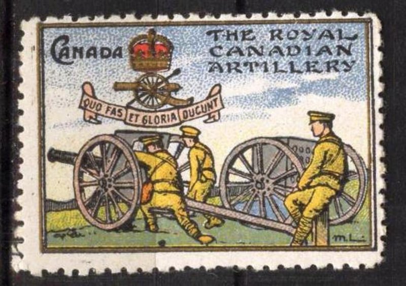 Canada Poster 1914 Military Label Royal Canadian Artillery MNH