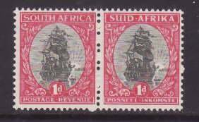 South Africa-Sc#50- id9-unused og NH 1p Ship pair-1951-