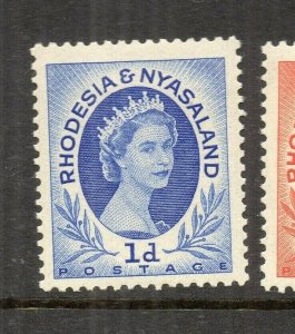 Rhodesia & Nyasaland QEII 1950s Early Issue Fine Mint Hinged 1d. NW-137521