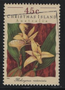 Christmas Island 1994 used Sc 363d 45c Flickingeria nativitatis Orchids