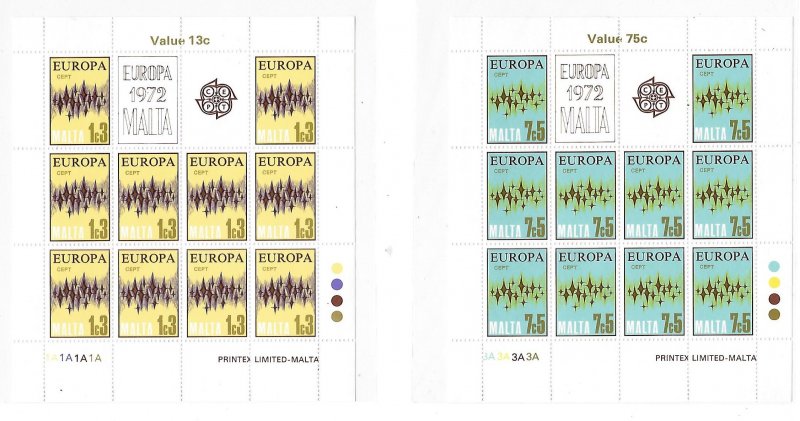 Malta 1972 Europa Sheet Sc 450-453 MNH two scans C3