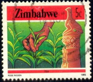 Tea, Agriculture, Zimbabwe stamp SC#496 used