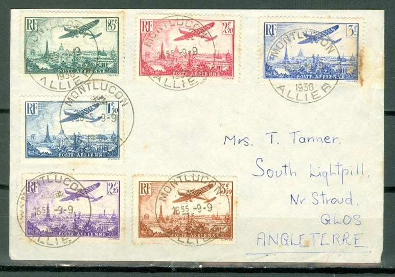 FRANCE 1936 AIR #C8-C13 on  COVER