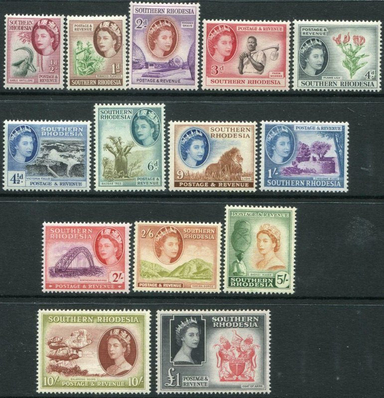 SOUTHERN RHODESIA-1953 Set to £1 Sg 78-91 MOUNTED MINT V48899