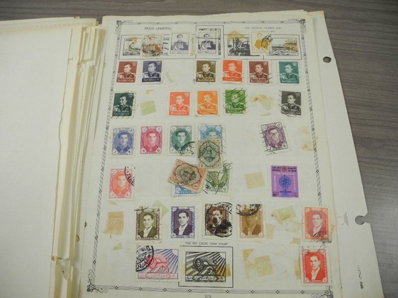 PERSIA, old time assortment of Stamps hinged on remainder/overlapping pages