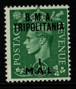 B.O.I.C.-TRIPOLITANIA SGT1 1948 1l on ½d PALE GREEN MTD MINT 