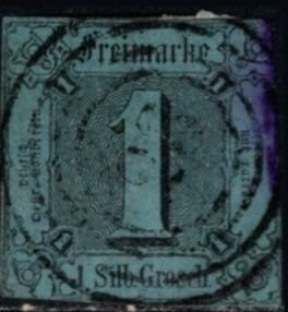 1859 German States Thurn & Taxis Scott #- 4 1 Groschen Imperf (Forgery)