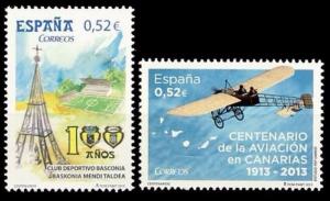 ESPAGNE SPANIEN SPAIN ESPAÑA 2013 CENTENARIES SET 2V MI 4786-87 SG 4772-73 S...