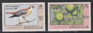 Anguilla # 387-388, Scouting 50th  Anniversary Overprints, Mint NH, 1/2 Cat.