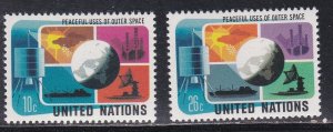 UNited Nations - New York, # 256-257, Satellite & Globe, Mint NH