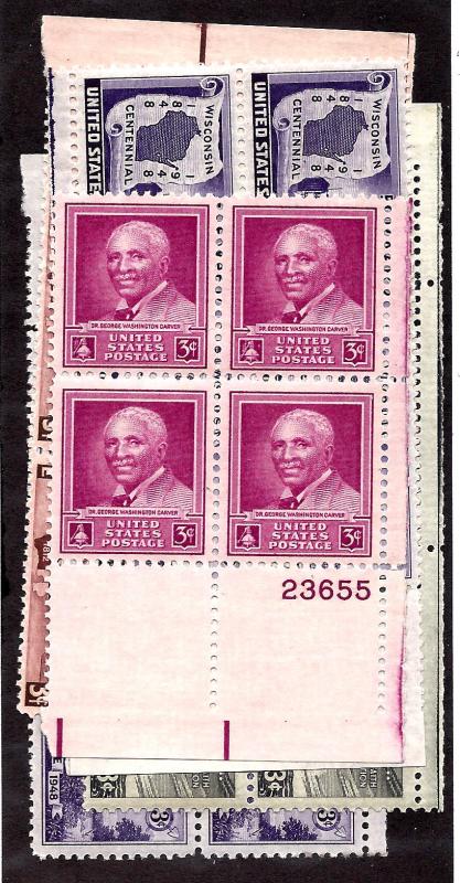 953-957 Mint,OG,NH... (5) Plate Blocks of 4 issued in 1948... SCV $5.00