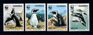 [78344] Namibia 1997 Birds Oiseaux Uccelli WWF MNH 837-840