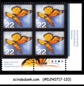 CANADA - 2014 MONARCH BUTTERFLY / BUTTERFLIES / INSECTS - Blk of 4 - MINT NH