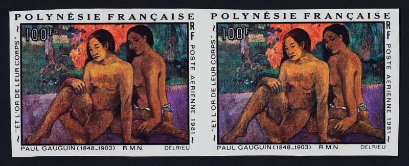 French Polynesia C184 imperf pair MNH Art, Paintings, Gauguin