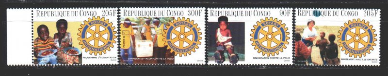 Brazzaville. 1996. 1474-77. Anniversary Rotary Club, children. MNH.