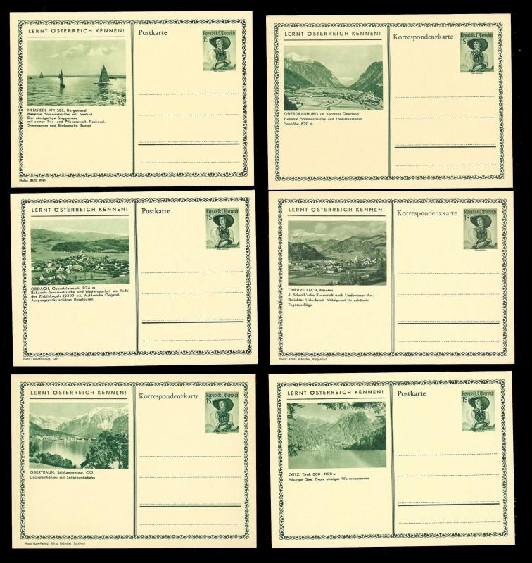 AUSTRIA (108) Scenery View Mixed Face Value Postal Cards c1950s ALL MINT UNUSED