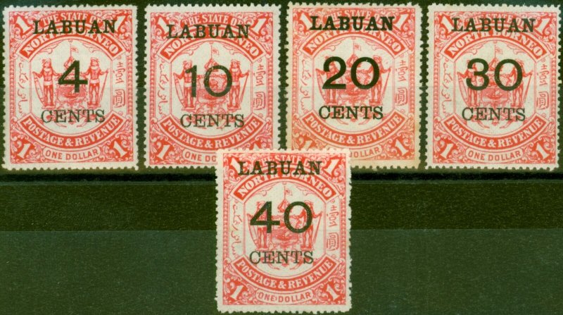 Labuan 1895 Set of 5 SG75-79 Good to Fine Mtd Mint