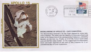 MOON LANDING OF APOLLO 15  - CAPE CANAVERAL, FL  1971 FDC17937