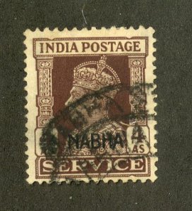 INDIA-NABHA STATE  O47  USED SCV $5.25 BIN $2.25