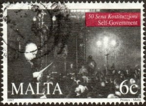 Malta 933 - Used - 6c Self Government, 50 yrs (1997) (cv $0.60)