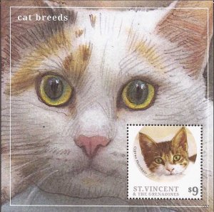 St Vincent - 2013 Cat Breeds Cyprus Shorthair Souvenir Sheet Scott #3904