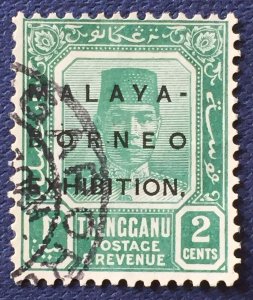 MALAYA-BORNEO EXHIBITION MBE opt TRENGGANU 1922 2c Used SG#48 M5024