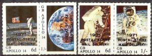 British Postal Strike 1971 Space Apollo 14 2 pairs MNH