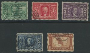 USA 324-327 Louisiana Purchase - Decent Used Set of 5 - Cat $84.25