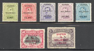 Germany-Belgian Occupation Scott 1N18-1N24 Used/Unused H - 1920 Overprints