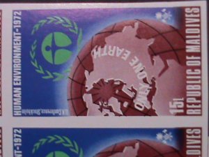 MALDIVES-1972-SC#412-6  UN-HUMAN ENVIRONMENT CONFERENCE-MNH IMPERF BLOCK VF