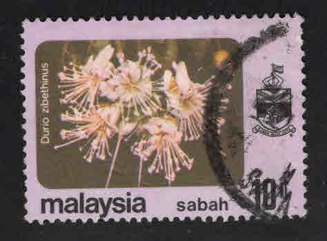 Malaysa Sabah  Scott 35 Used Flower stamp