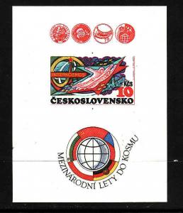 Czechoslovakia-Sc#2308-unused NH imperf sheet-Intercosmos