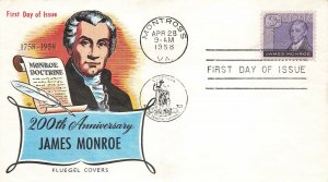 1105 3c JAMES MONROE - Fluegel cachet