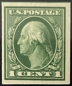 Scott #481 1916 1¢ Washington unwatermarked flat plate imperforate MNH OG