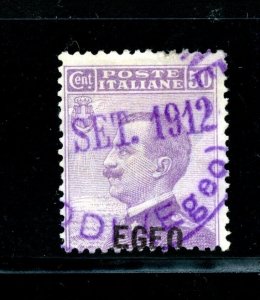 Italy-Aegean Islands #2 (I136) O/P on Italy stamp 50c violet, U, F-F-VF