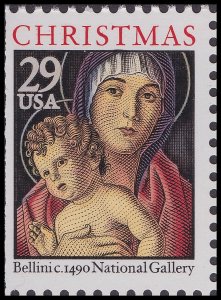 US 2710a Christmas Madonna & Child 29c single from booklet MNH 1992