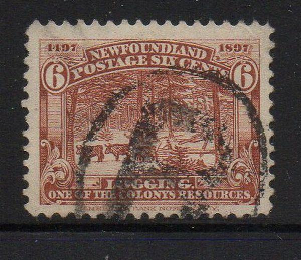 Newfoundland Sc 66 1897 6c  logging stamp used