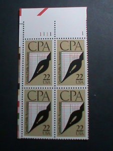 ​UNITED STATES-1987 SC#2361 CERTIFIED PUBLIC ACCOUNTING MNH PLATE BLOCK OF 4