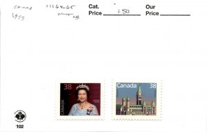 Canada, Postage Stamp, #1164-1165 Mint NH, 1989 (AF)