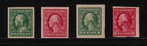 1910 Washington Sc MHR with OG imperf Sc 383-386 set of 4 CV $186 (C2