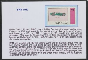 EARLY RACING CARS - 1952 BRM  mounted on glossy card with text