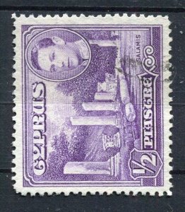 CYPRUS; 1938 early GVI issue fine used 1/2Pi. value