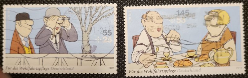 Germany, 2011, semi-postal,B-1043 & B-1045, used, SCV$3.80