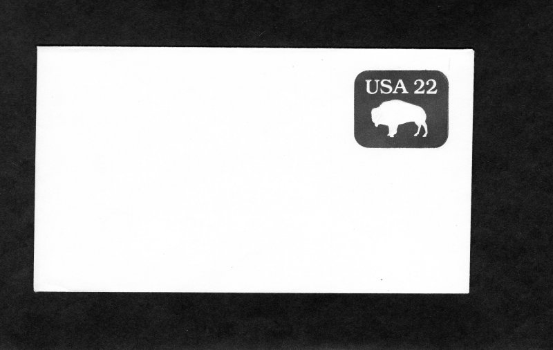 U608 American Bison, unused small embossed stamped envelope