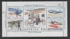 SWEDEN #1516 1984 SWEDISH AVIATION HISTORY MINT VF NH O.G S/S cc