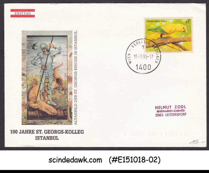 UNITED NATIONS UNO 1995 100 JAHRE ST. GEORGS-KOLLEG ISTANBUL COVER WITH CANCL.
