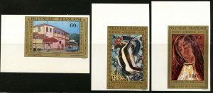 FRENCH POLYNESIA Sc#C122-C126 1975 Paintings Complete Imperforate Mint NH