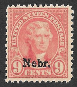 Doyle's_Stamps: MNH 1929 Nebr. Overprint 9c Scott #678**