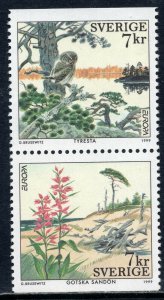 EUROPA 1999 - Sweden - Nature Reserves and Parks - Bird - Owl - MNH Set