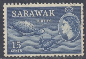 Sarawak Scott 204 - SG195, 1955 Elizabeth II 15c used